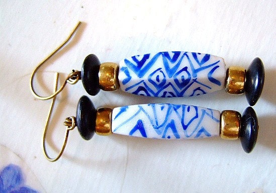 If You Please Earrings for Women, 2" Drop, Hypo-A, Gift for Her, Handmade Jewelry on Etsy, Indigo Blue, Birthdays