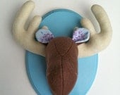 Mounted moose felt taxidermy