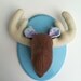 Mounted moose felt taxidermy