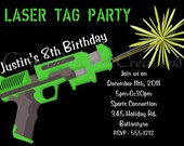Laser Tag Birthday Invitation Laser Tag Birthday Party Invitation Laser Tag Invitation Printable Custom Il_170x135