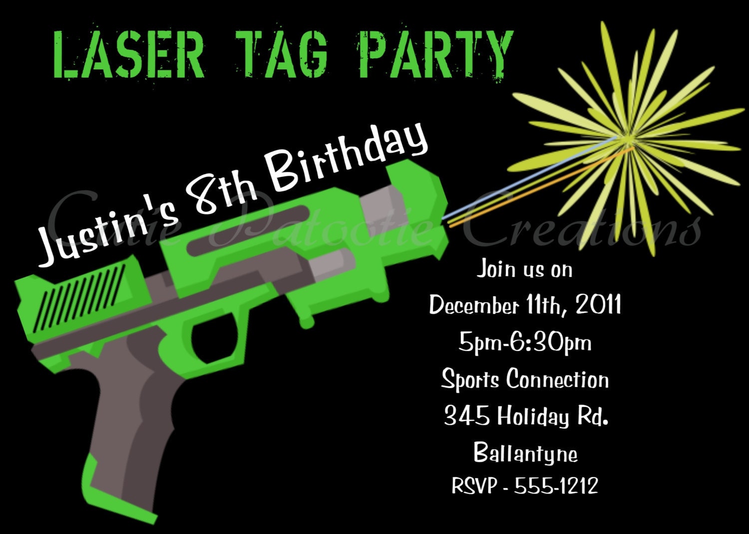 Laser Tag Birthday Invitation Laser Tag Birthday Party Invitation Laser Tag Invitation Printable Custom Il_570xn