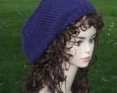 Knit Slouch Hat  Royal Blue
