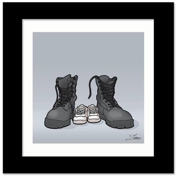 Combat Boots and Baby Shoes - 7x7 print