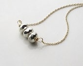 Silver and Gold Pyrite Necklace, New Year's Pendant