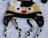Crochet Bumble Bee Earflap Hat