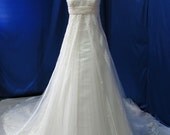 Vintage Inspired Wedding Dress with Delicate Lace and Beading Empire Waist