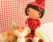 Sweetiepiecaketopper- Ladybug  Woodland Birthday