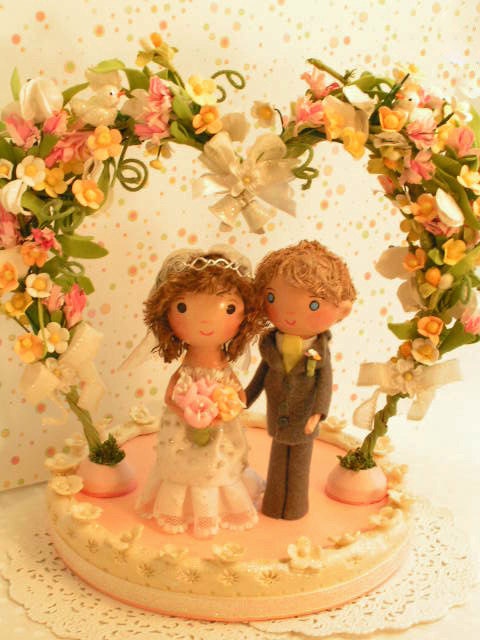 Custom Sample- Vintage Style  Wedding Cake Topper
