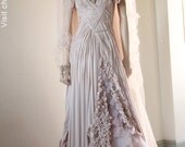 Wedding Dress Gothic Bride SteamPunk Fashion Fantasy. A Chrisst Hand Draped Made to Order wedding dress Unique Fashion SPECIAL ETSY PRICE