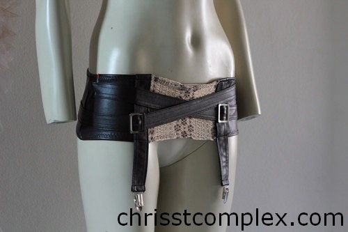 Steampunk Lingerie Suspender Girdle Garters Garter Belt Knickers Panties Leather ette - Chrisst Unique Fashion - SPECIAL ONLINE PRICE
