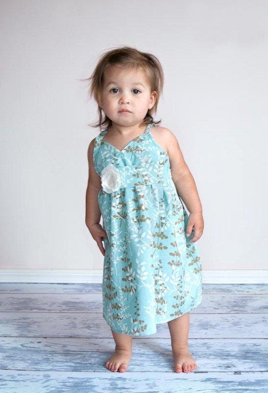 Summer Breeze Sundress in Aqua Blue - sizes 9 mth to 5
