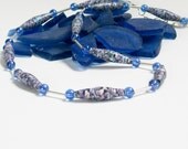 Blue and purple necklace - Paper bead jewelry necklace - Multicolored - Eco friendly and lightweight - FREE SHIPPING