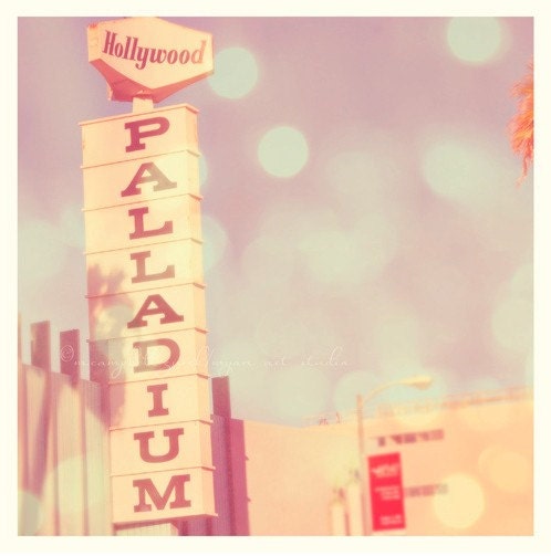 photography, Hollywood Palladium photograph, Art Deco architecture, Los Angeles nightlife, music musician rock stars California Sunset Blvd