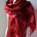 Silk Scarf, hand painted - Butterfly, Dragonfly Meadows in Cranberry Red - READY TO SHIP