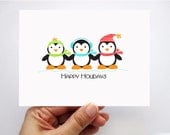 Christmas Cards - 6 Adorable Penguin Christmas Cards A316 Il_170x135
