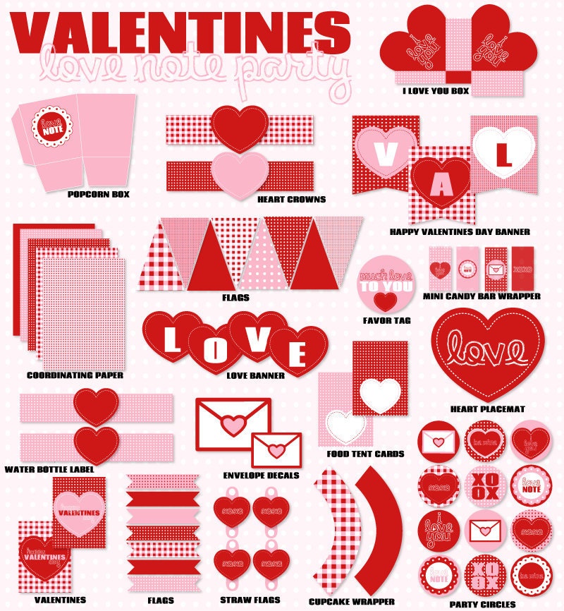Love Note Valentine Party PRINTABLE from Love The Day Il_170x135