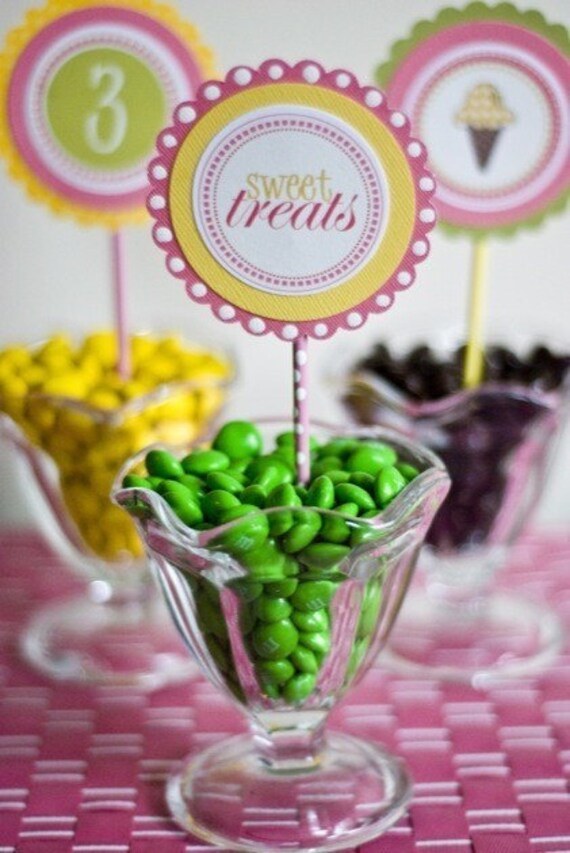 Ice Cream Party PRINTABLE DIY Birthday Party Circles by Love The Day Il_570xn