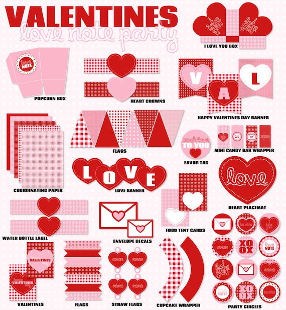Love Note Valentine Party PRINTABLE from Love The Day Il_570xn