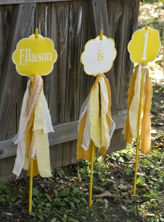 Yellow Sunshine Party PRINTABLE Birthday Yard Signs by Love The Day
