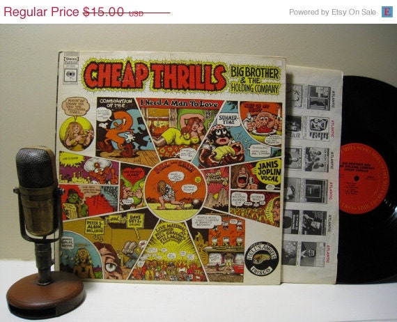 Vinyl Record Album Janis Joplin "Cheap Thrills" (1980s re-issue featuring "Piece of My Heart", "Summertime", "Ball and Chain")