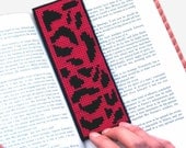 Leopard Print Cross Stitch Kit Hot Pink Bookmark