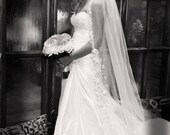 Petal Veil- Long  Bridal Veil - ROYAL Length 180 Inches - Wedding Veil with Petals
