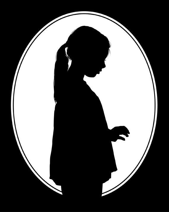 Children Custom Silhouette Portrait Keepsake (8x10) for Boy or Girl
