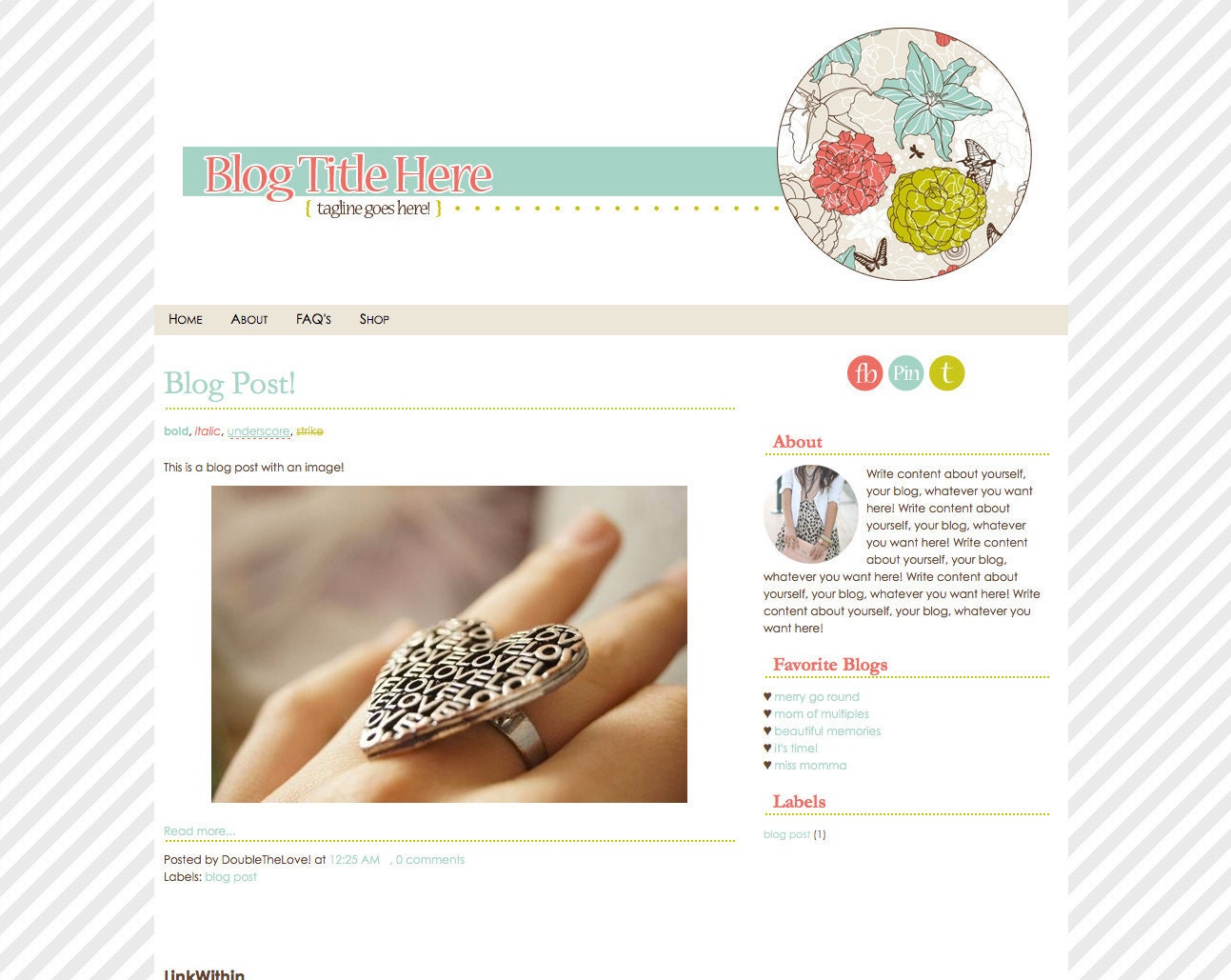 Simple & Colorful   ///   Pre-made Blogger Template