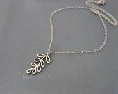 Branch Necklace, sterling silver leafy branch charm pendant, delicate everyday jewelry, holidays gift, by balance9