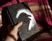 Chunky Raven Leather Journal with Black Paper