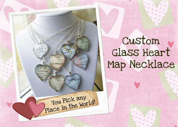 Custom Map Adoption National Park Battlefield Honeymoon Wedding  Location Necklace