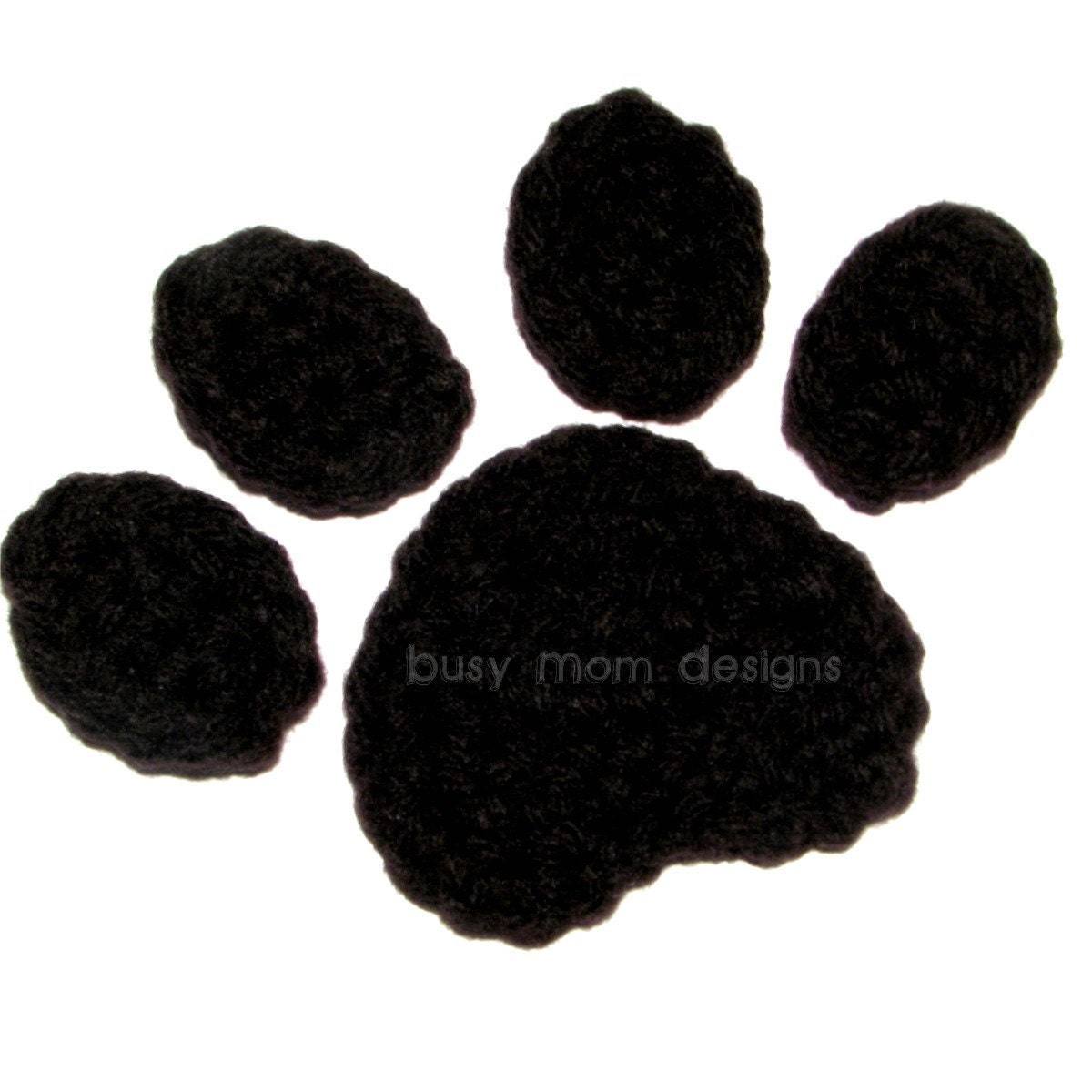 Crochet PATTERN - Paw Print Applique - Easy - Great for many projects - PDF 204- SELL what you make