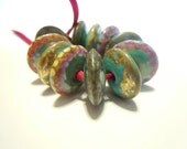 Ancient Tehran, Set of 11 Lampwork Beads, UK SRA, Made To Order