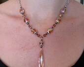 Sterling Silver and Swarovski Crystal Necklace with Stunning CZ Drop Pendant. OOAK Handmade Sterling Silver Jewelry for Her on Etsy