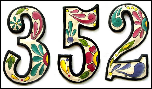 1 Hand Painted House Number - 4 1/2" Metal Address from Recycled Steel Drum - AD-100-4W