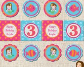 PRINTABLE Mermaid Party Circles (Personalized) Il_170x135