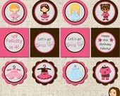 PRINTABLE Personalized Dress Up Girl Party Circles (Character of your choice) Il_170x135