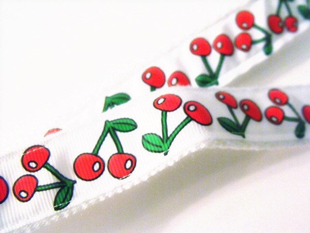 Adjustable Rockabilly Toddler Belt on White Background with Red Cherries for Retro Baby Girl / Punk Princess