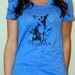 Chihuahua Design Women's Crew Neck T-shirt in Blue, Black and Gold