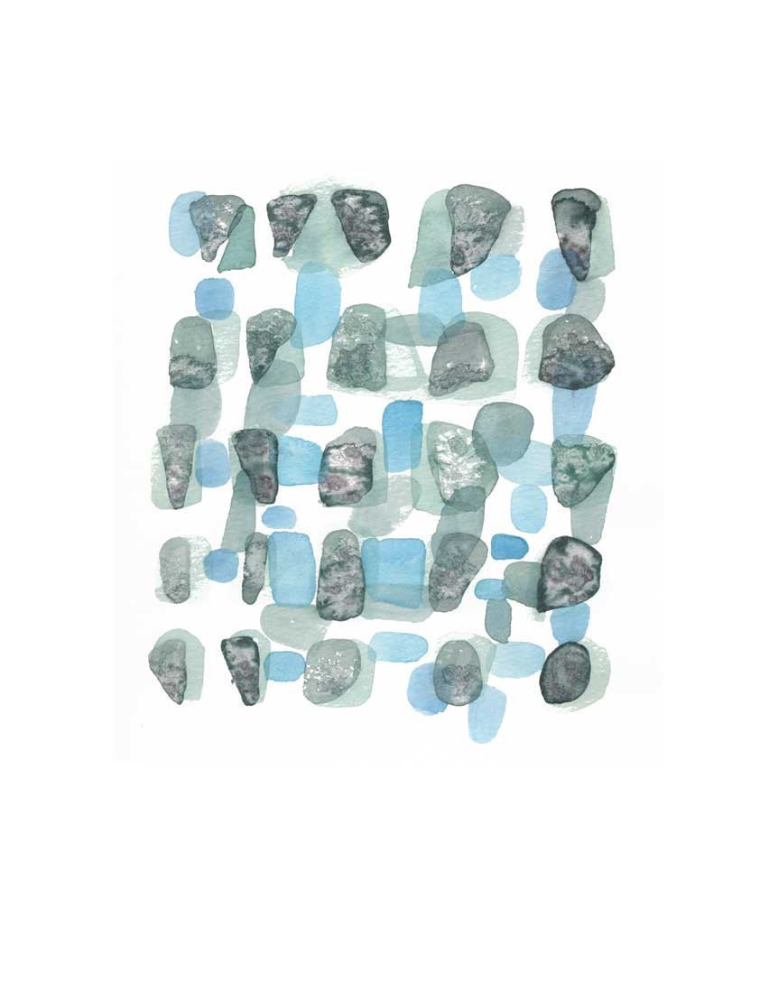 Sea Rocks Aqua - Abstract painting watercolour painting - Original abstract painting - aqua blue watercolor painting ocean breeze