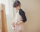 Girls Ballet Shrug -Black custom size 8-12 years, girls coat, girls jacket, Free US Shipping