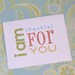 Thank You Gratitude Folded Note Card . Subway Art . A2 Set of 6 Notecards . I Am Thankful // Chartreuse Lime Coral Goldenrod Turquoise Aqua