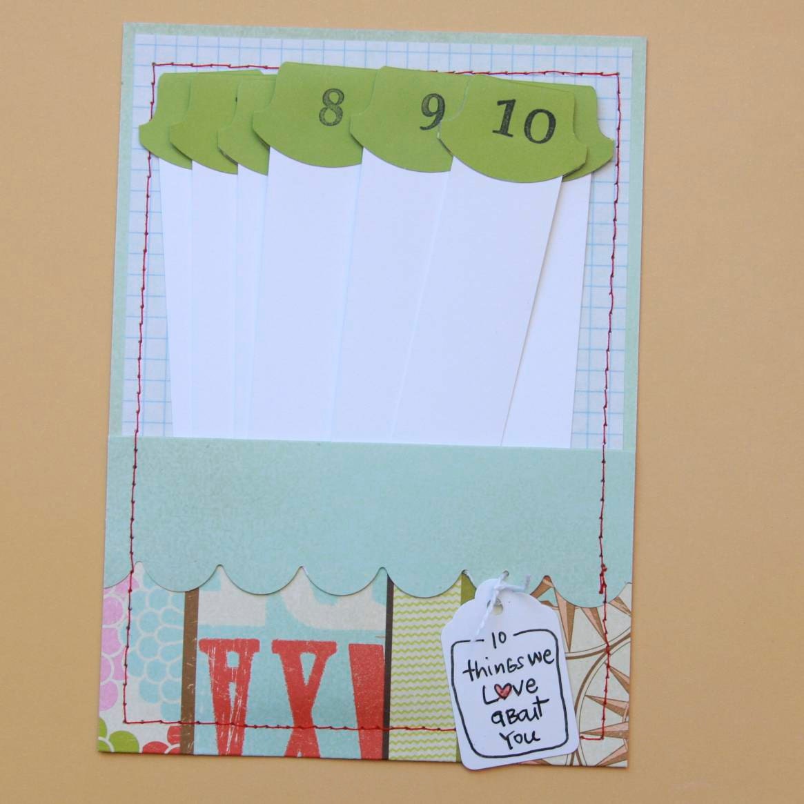 10 Things We Love About You Birthday Card . Mother Father Deployment Gift Greeting Note . Mini Book . Couple Engagement Wedding Anniversary