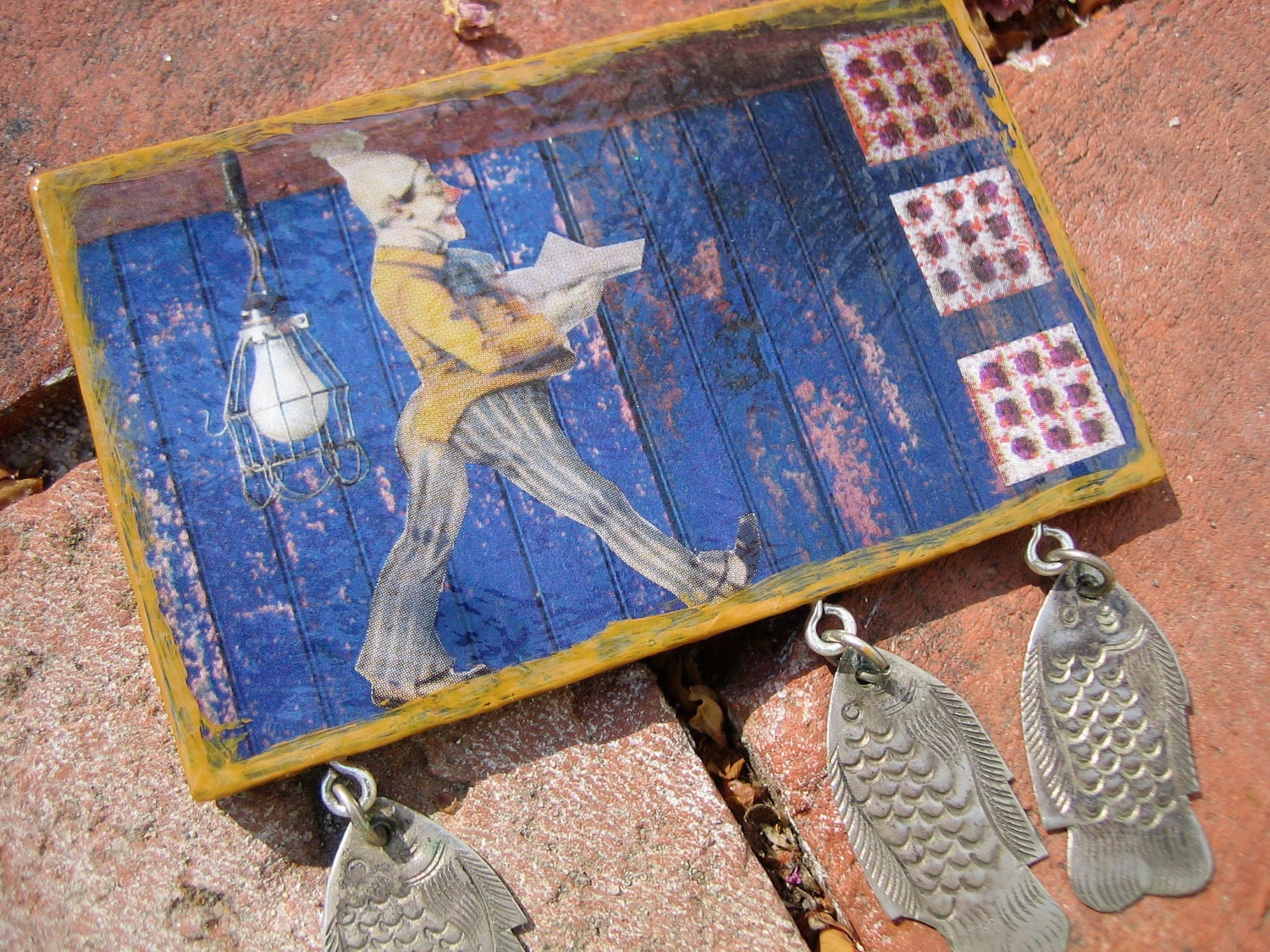 One Fish, Two Fish... (Original Mixed Media Wall Hanging - Mini Series)