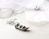 Three Peas In A Pod Necklace, Fine Silver Pea In A Pod Necklace,