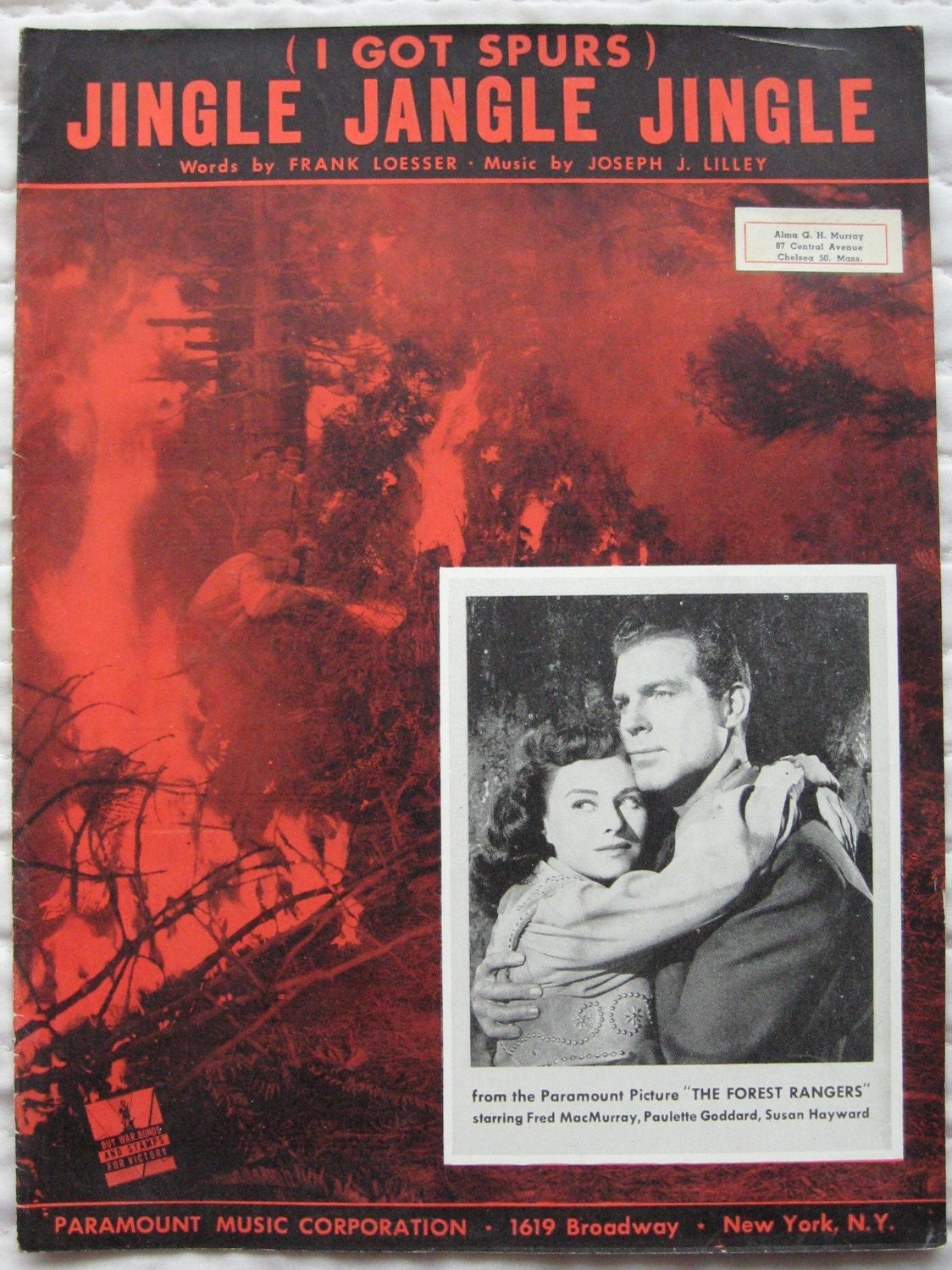 I Got Spurs Jingle Jangle Jingle Sheet Music 1942