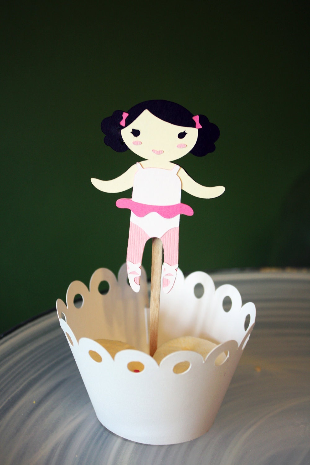 Ballet Dancer Ballerina Cupcake Toppers