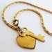 Vintage 10k Gold Filled Key to my Heart Novelty Sweetheart Charm Bracelet