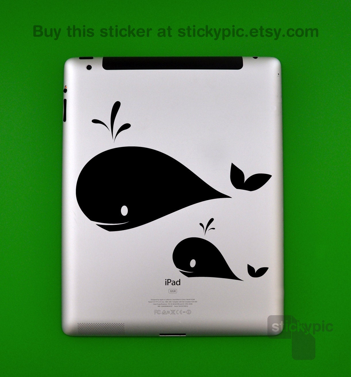 iPad - Whale pod (Laptop Decal Removable Vinyl Laptop Sticker Computer Decal PC Apple Macbook Mac Geekery Wall Sticker Moustache)