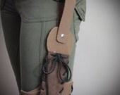 Tan Handmade Real Leather Holster  - steampunk - burning man - festivals, Please read Description for size